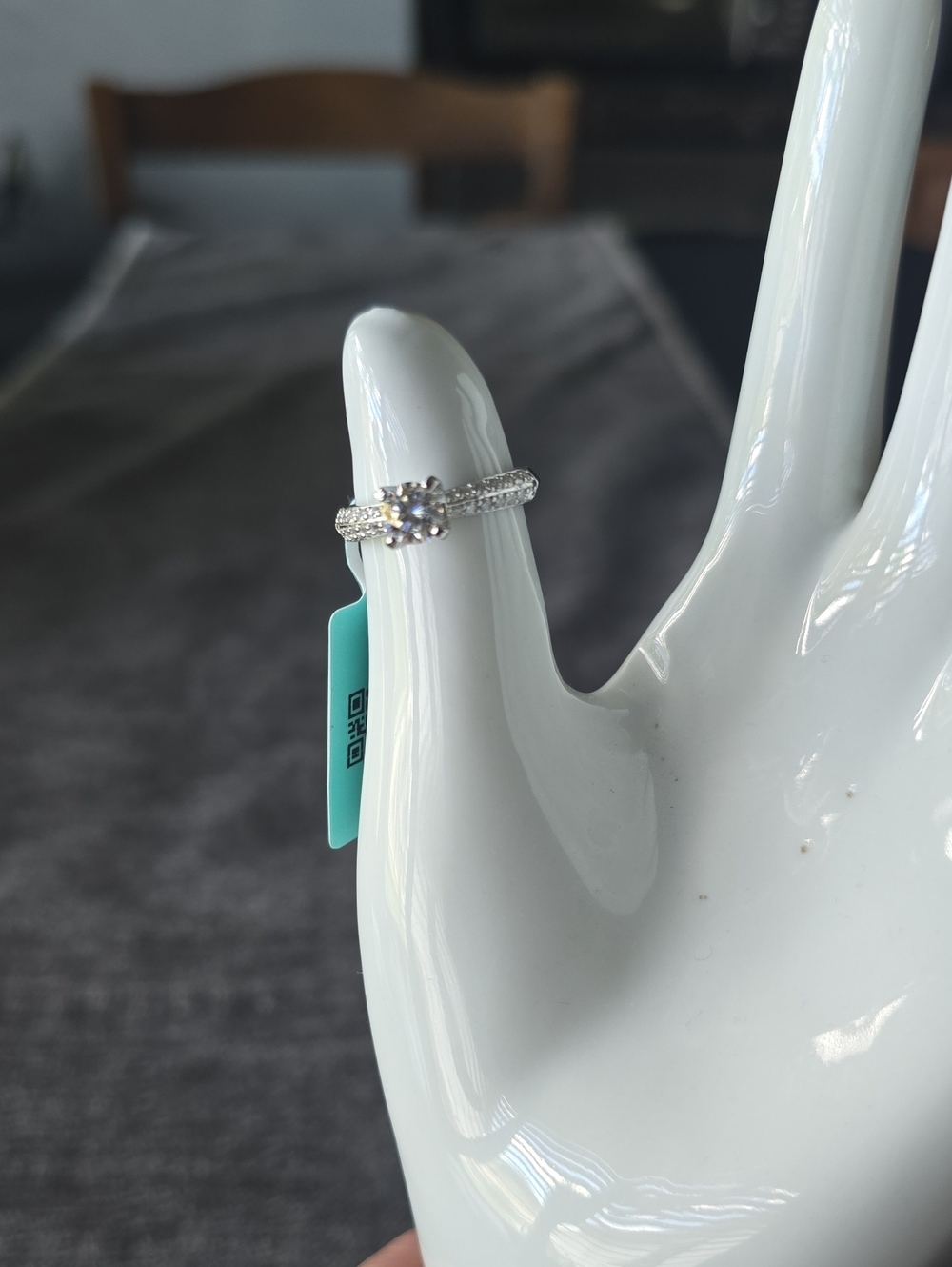925 Sterling Silver~Moissanite Engagement Ring